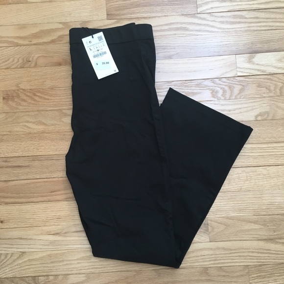 NWT Zara Black Straight Leg Pants - Picture 1 of 3